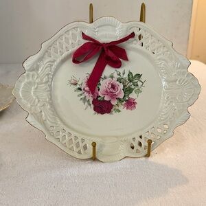 Formalities By Baum Bros Victorian Rose 12" x 10” Hanging Platter NWOT